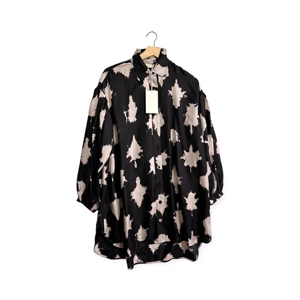 Ulla Johnson Alejandra silk dress, Size‎ 0, Noir Blur, NWT - Picture 3 of 16